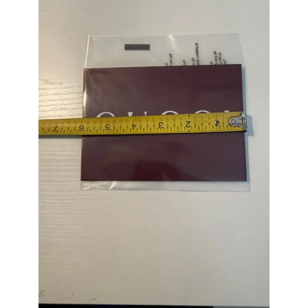 Gucci Burgundy Maroon Glossy Logo Envelope Receipt Holder Gift Packaging 6